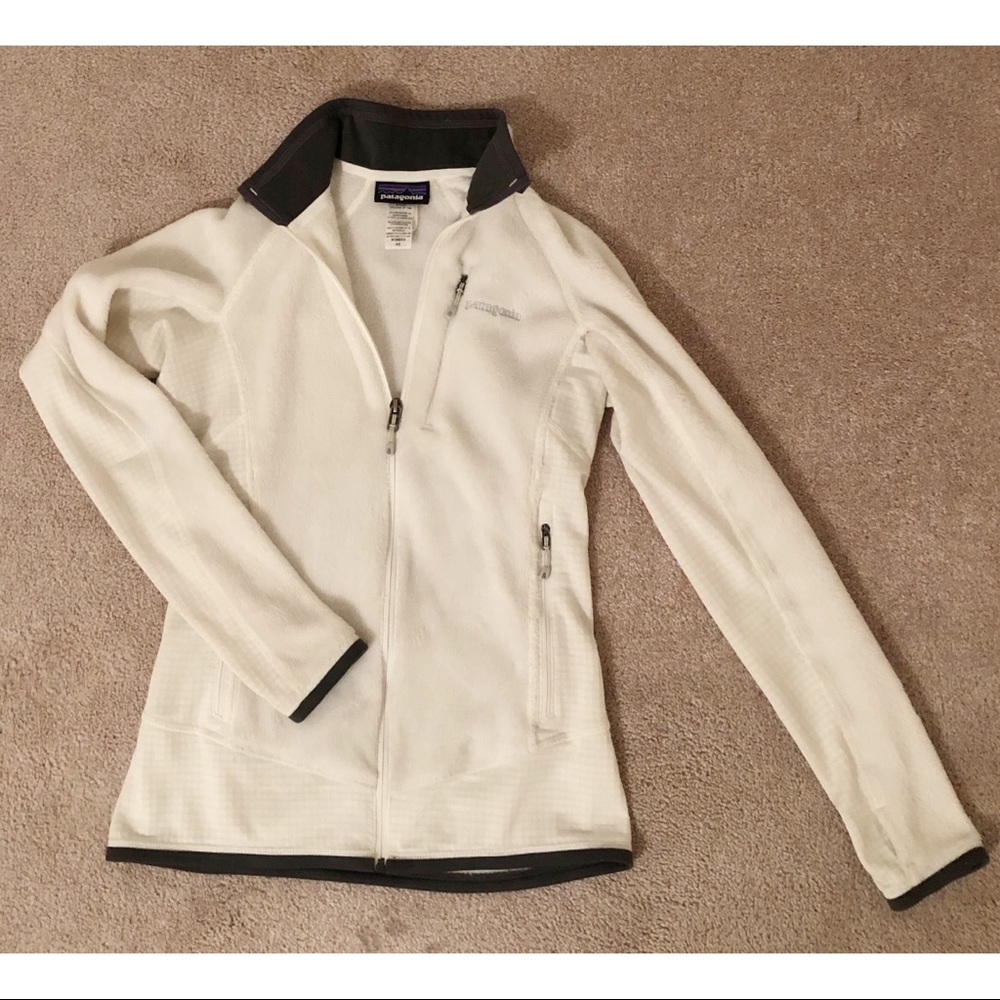 Patagonia White Full Zip Fleece Jacket
